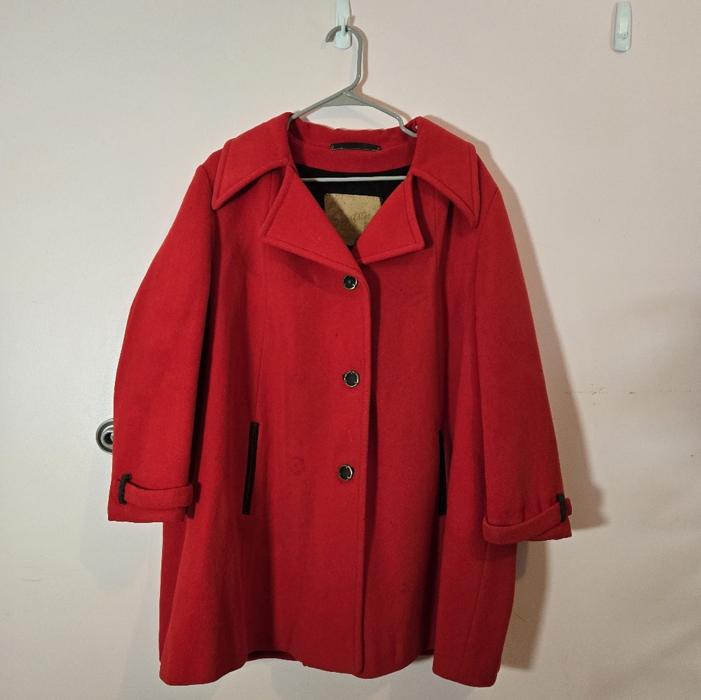 The Sportster Red Wool Trench Coat